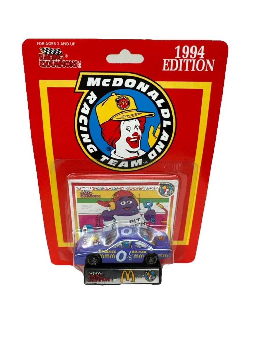 Racing Champions McDonald Land Racing Team Grimace Go Car Diecast 1994 Sealed